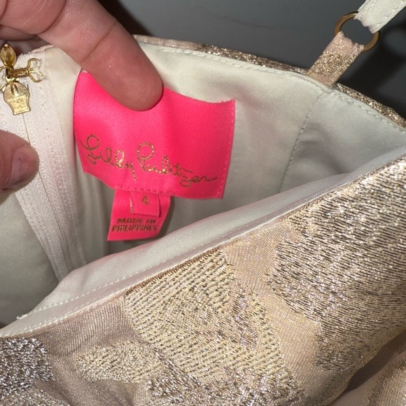 Lilly Pulitzer Gold and Champagne High Low Dress - Picture 8 of 11